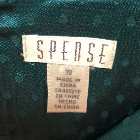 SPENSE NWT Teal Satin Polka-dot Dress 10 🤩 R2 - Picture 4 of 10